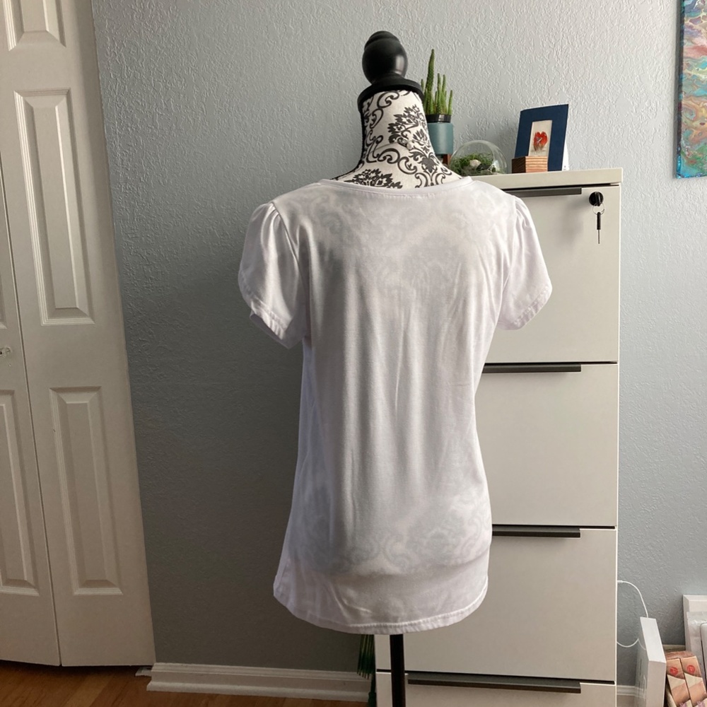 🍀 4 for $24: Lot of 3 tunic style tops, size S, red, black, white - Picture 9 of 10